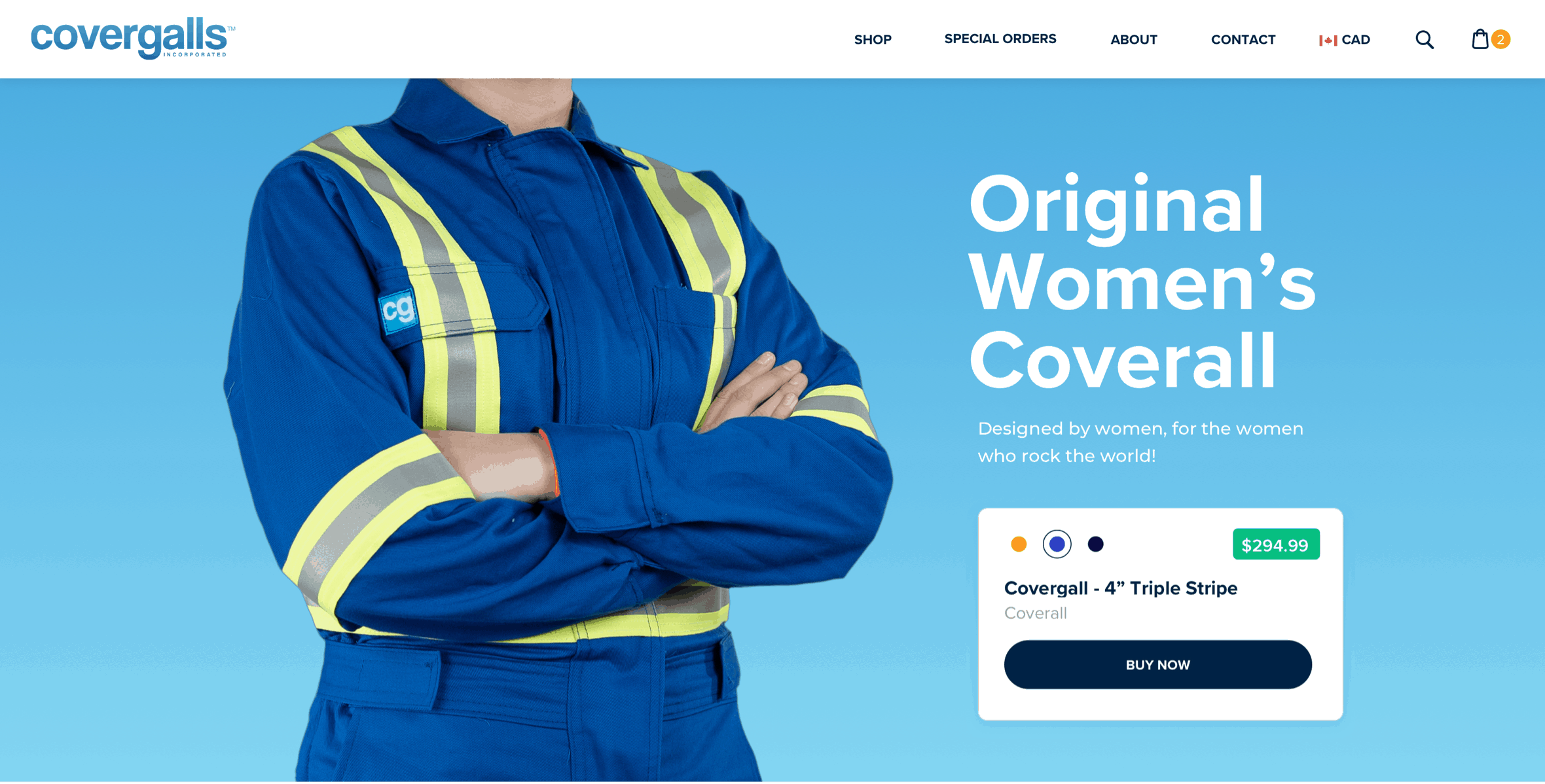 Custom Shopify Theme Design for Covergalls Workwear