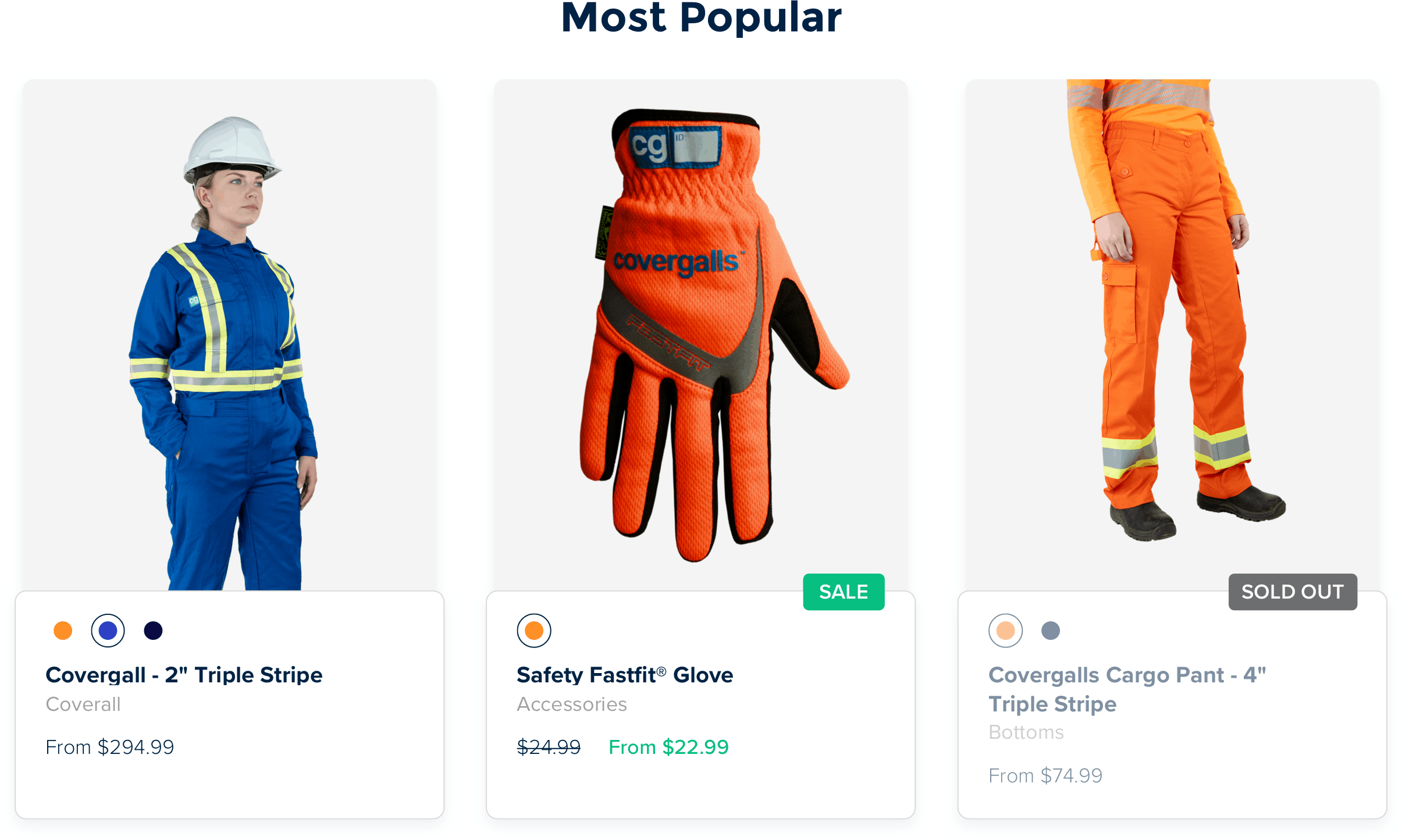 Custom Shopify Theme Design for Covergalls Workwear