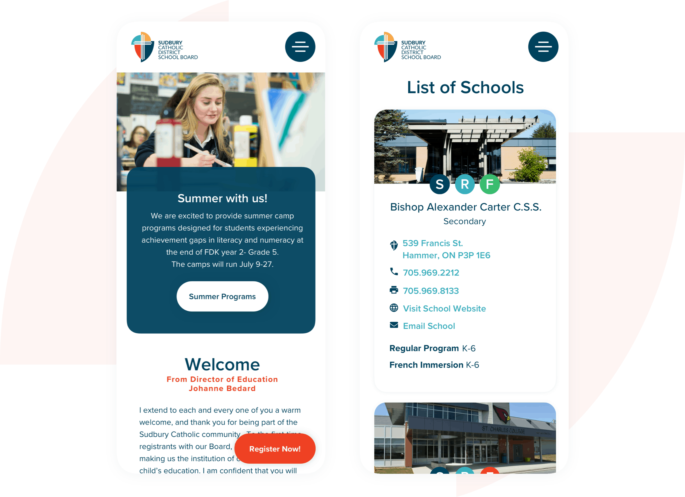 Mobile WordPress Website for Sudbury Catholic District School Board