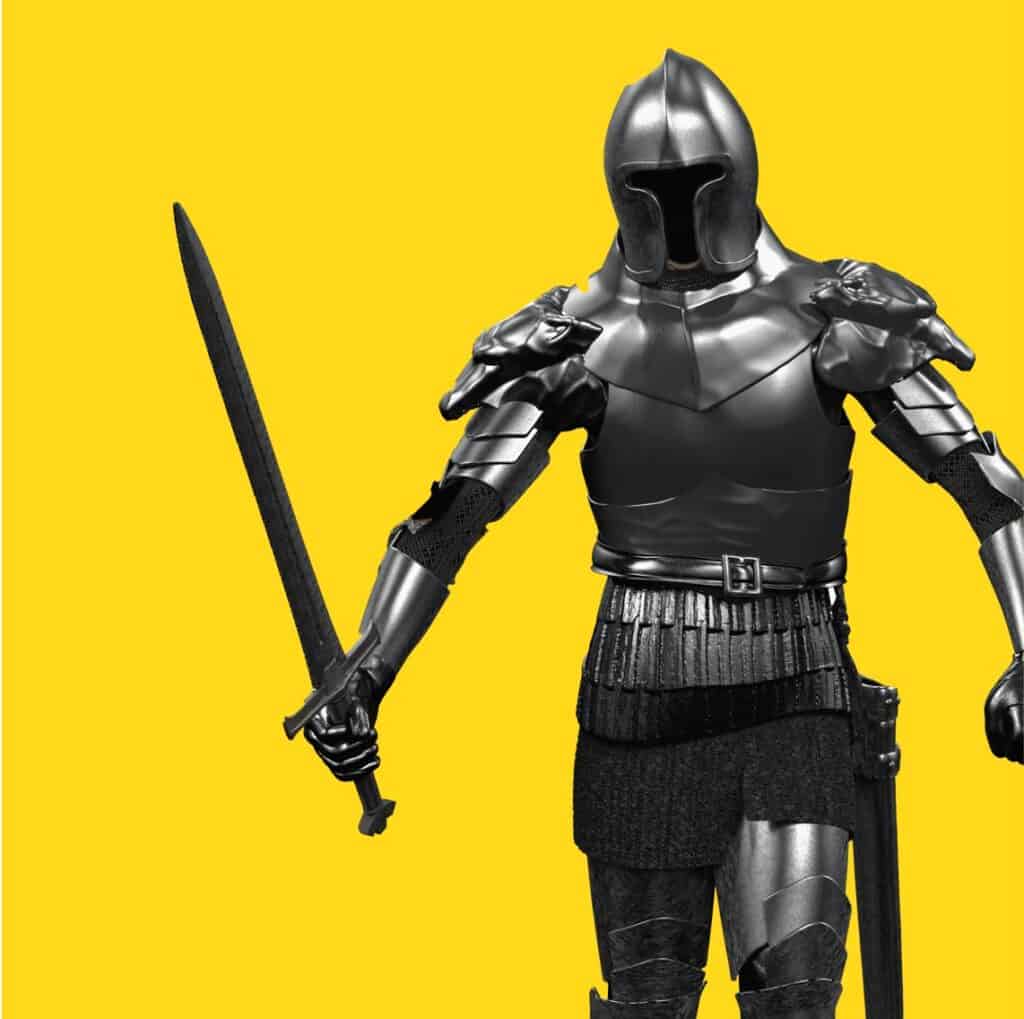 Knight on Yellow Background