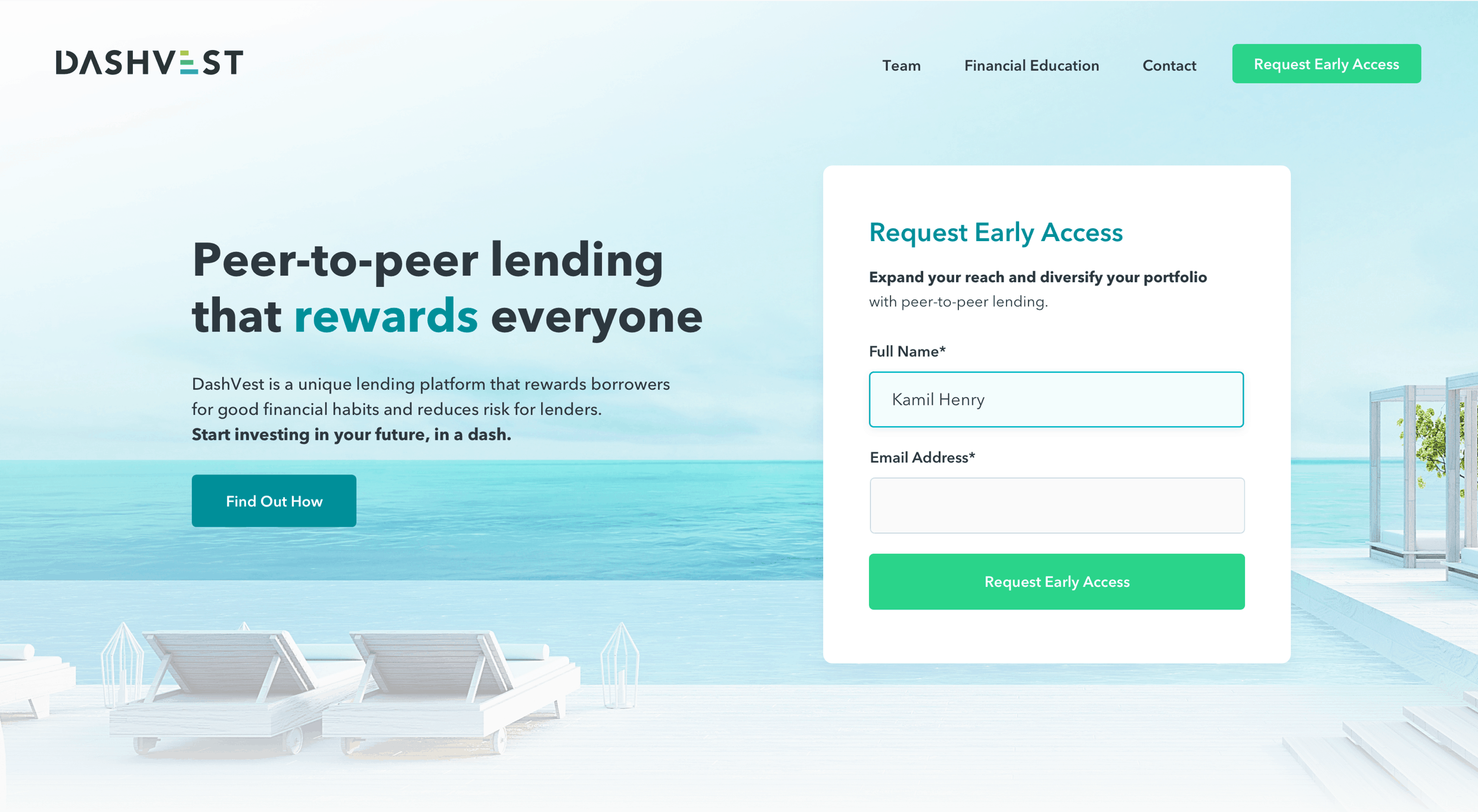 DashVest Landing Page