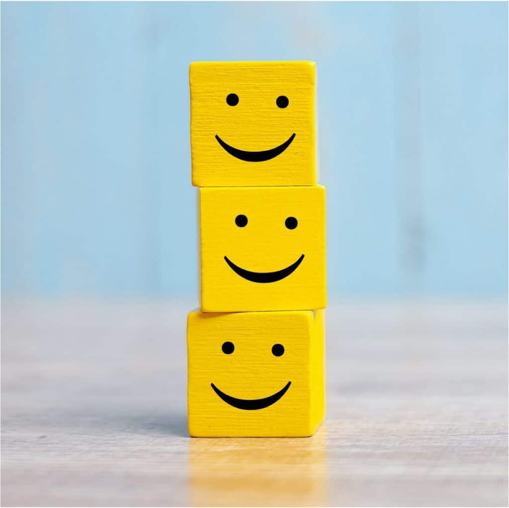 Yellow Building Blocks with Smiley Faces