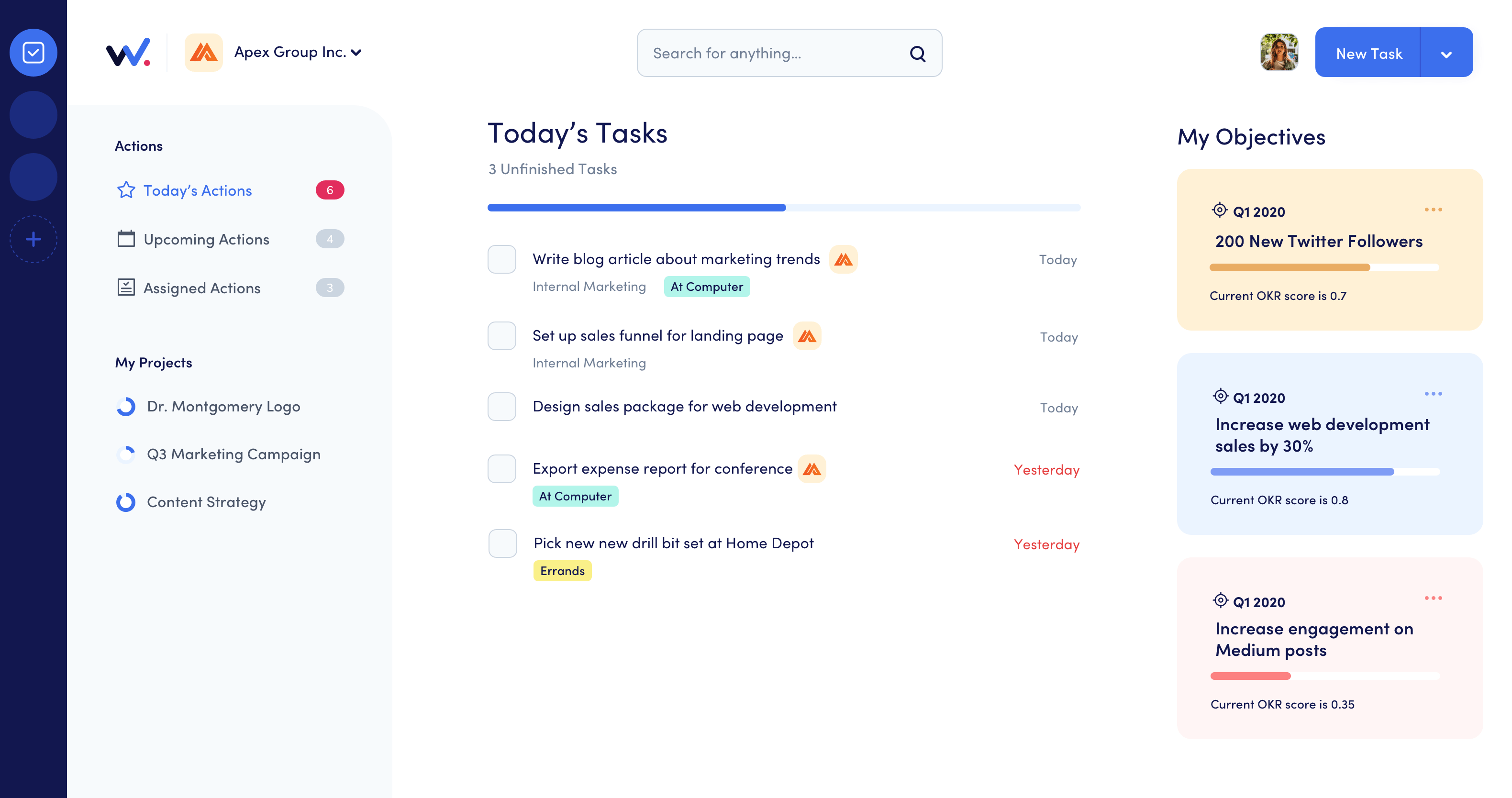 Laravel and Vue task management application