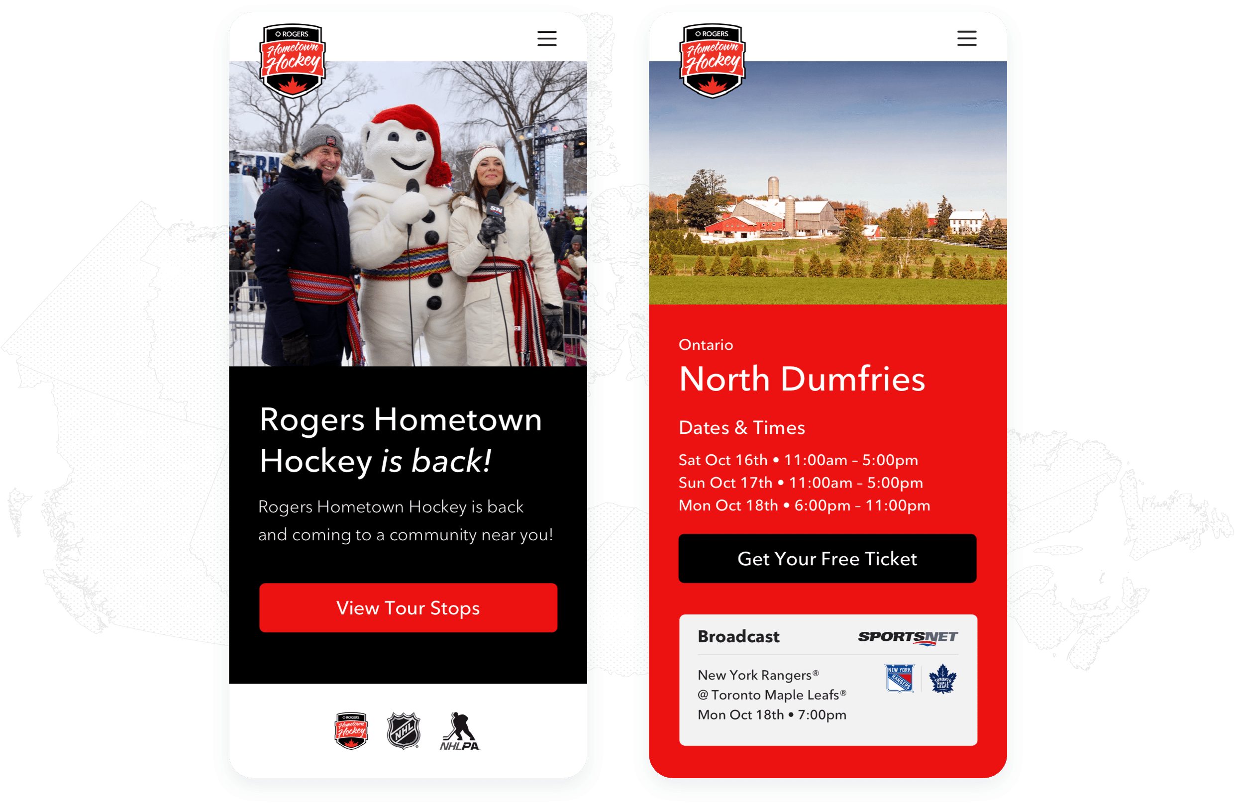 Hometown Hockey Mobile Website